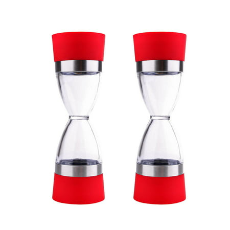 Hourglass Shape Dual Salt Pepper Mill Spice Grinder Kitchen Cooking Tools US RF 